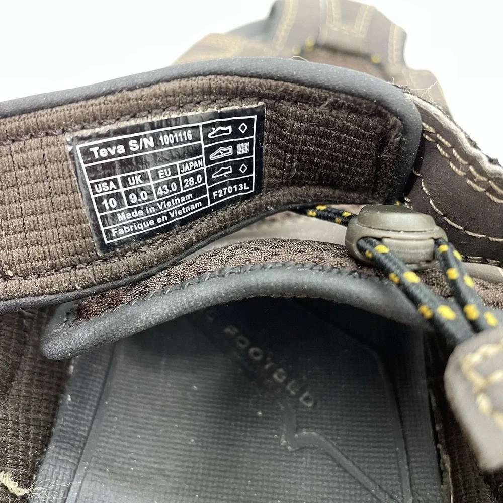 Teva Forebay Water Sandals Fisherman Closed Toe Outdoor Hiking Brown Mens 10